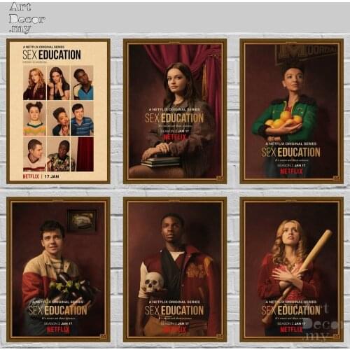 Sex Education Retro Kraft Paper Movie Poster For Home Art Decoration Posters