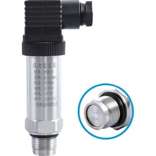 Flat membrane pressure transmitter film pressure sensor stainless steel 304 4-20MA 0-10V diffusion silicon pressure transducer