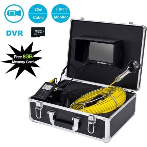 23mm Industrial Endoscope 7" LCD Sewer Pipe Inspection System 20M Cable Handheld Drain Pipeline Inspection Video Camera With DVR