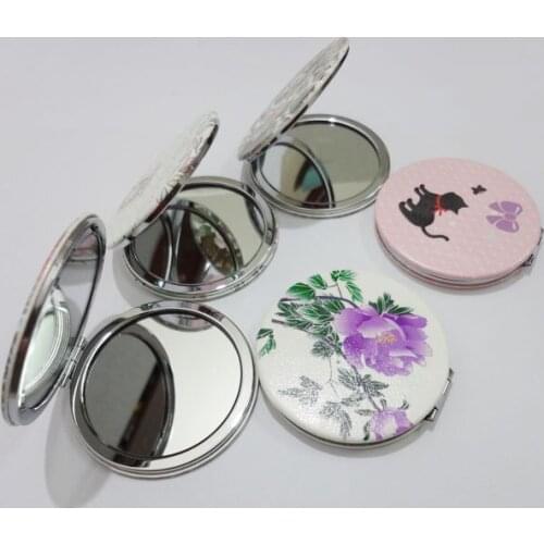 Pocket mirror pu leather Double Sided Magnifying COMPACTS M070P