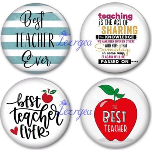 Best teacher Glass Cabochon, Teacher Round photo glass cabochon demo flat back Making findings