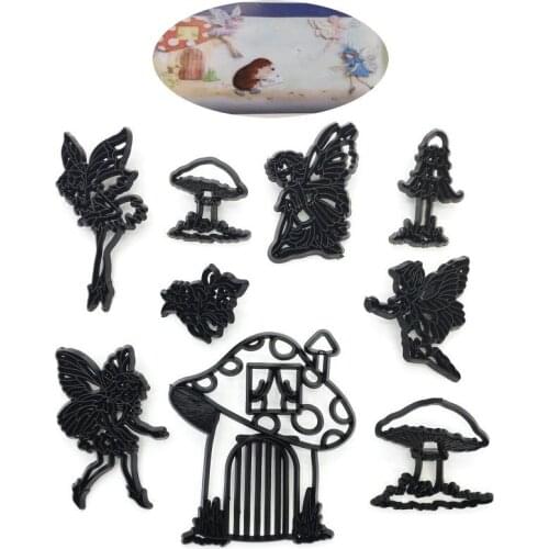 Happy Angel Cookie Cutter Plastic Biscuit Knife Baking Fruit Cake Kitchen Tools Mold Embossing Printing