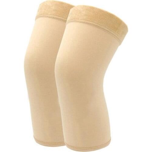 Winter Warm Thermal Knee Warmers Elastic Knitted Plush Knee Pads Protector for Winter Outdoor Cycling