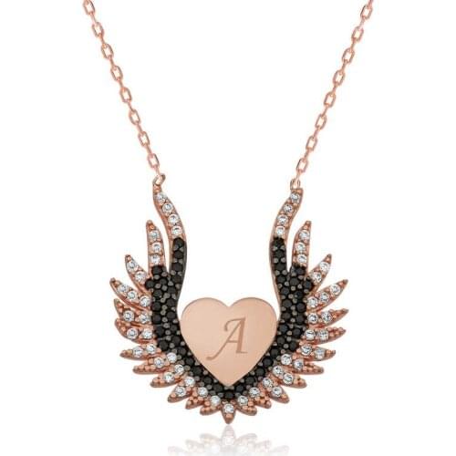 Tevuli 925 Sterling Silver Heart Angel Wing Lady Necklace