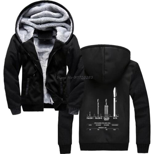Payload Elon Musk Rocket Space SpaceX hoodie Falcon Launch Mars Moon Occupy CCCP Soviet Men Hoodies Thick Hooded Sweatshirt