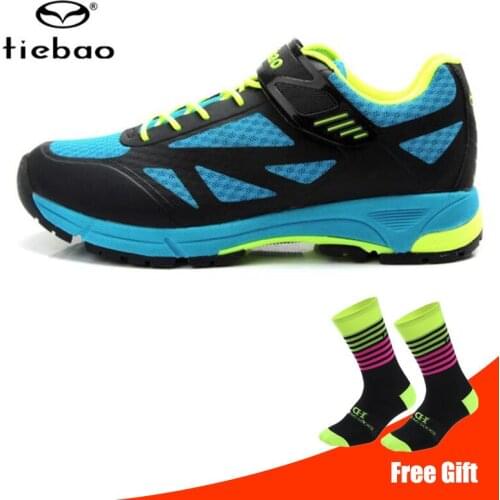 Tiebao Leisure Cycling Shoes Sapatilha Ciclismo Mtb Self-lock Breathable Mesh Upper Bicycle Shoes Outdoor Bike Men Sneakers