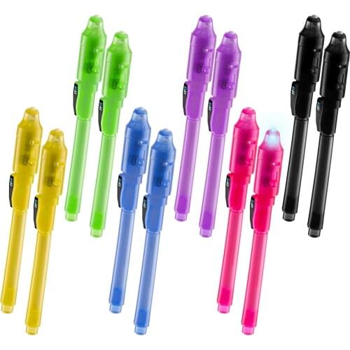 Magic Pen Invisible Ink Pen with UV Mark Secret Information Light Fun Activities Entertainment Suitable for Childrens Parties