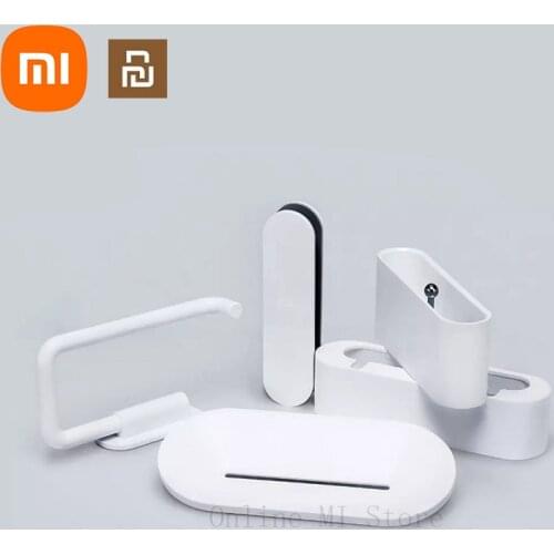 Xiaomi youpin hl bathroom 5 sets in1 for soap toothbrush hook storage box and phone holder for bathroom shower room tool