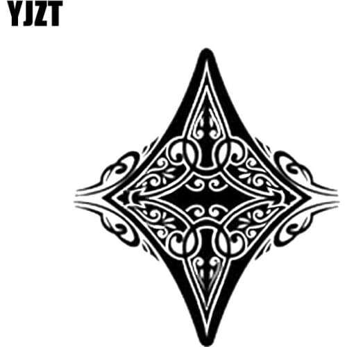 YJZT 14.5*16.3CM Lovely Mysterious Flowers Gambling Poker Graphic Graphic High Quality Vinyl Car Sticker Decoration C12-0072