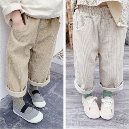 2 3 4 5 6 7 Years Girl Trousers 2020 New Fashion Kids Corduroy Harem Pants For Girl Child High Quality Trouser Toddlers Pants