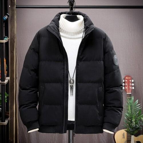 Winter Coat Thickened Plus Size Warm Standing Collar Cotton Jacket Fashion Short Bread Jacke Oversized Casual Solid Color Jacket