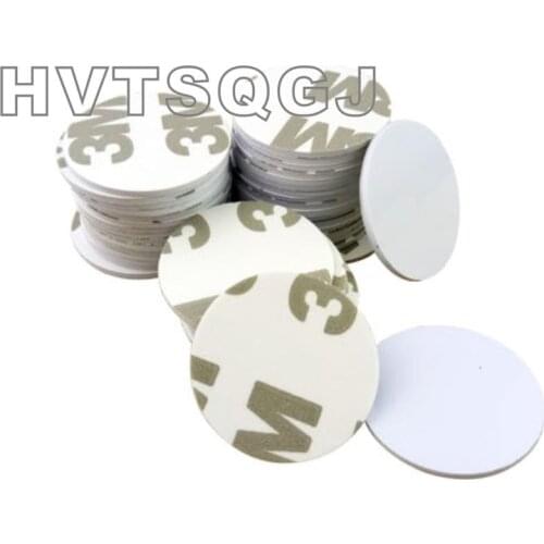 10pcs/lot) RFID 13.56mHz 25mm UID Rewritable 3M Coin Block 0 Cards Tag For Copy Round Shape PVC Material