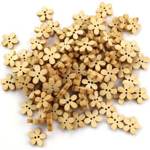 1000PCS 2-Hole 12MM Wooden Sewing Buttons Scrapbooking Flower Natural Color Two Holes DIY Wooden Buttons Sewing Craft