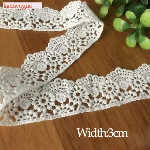 19yards 3cm Cotton embroidery Lace trim Patchwork Needlework sewing accessories Clothes edge decoration Garment material 260