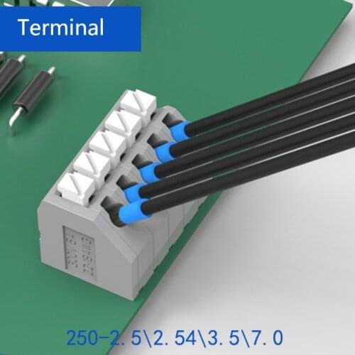 20 Pcs 3.5mm 2.5mm 2.54 7.0mm Connector Terminal 1P 2P 3P Gray White Interlaced Needle Spliced