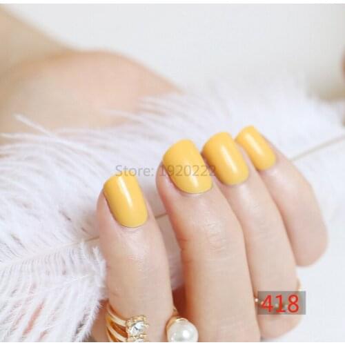 2020 fashion beautiful candy color Nail finished fake nails short paragraph 24pcs Orange N418