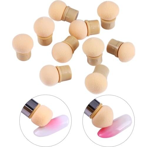 5Pcs Round Replaceable Sponge Heads Shading Pen Dotting Brush Sponge Head Rhinestone Handle Nail Art Brush Nail Painting Tools
