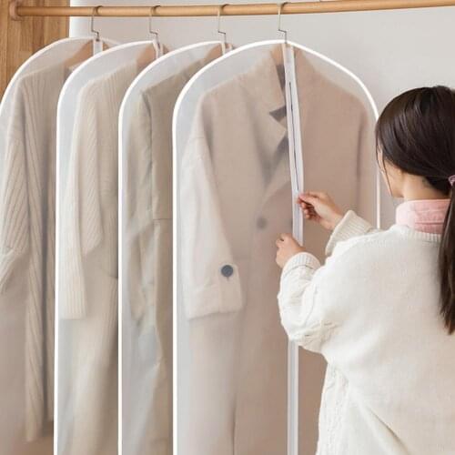 5Pcs Clear Waterproof Dress Suit Covers Garment Dustproof Hanging Storage Bag Suit Covers
