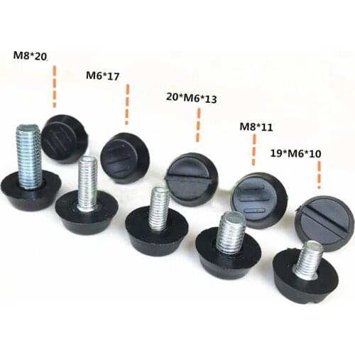 5Pcs Black Adjustable Feet Pad Screw Dia 19mm 20mm Furniture Leg Table Leveling Feet Pad Screw M6 M8