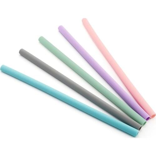 6pcs Reusable Silicone Straws Folding Drinking Straws Set Colorful Coffee Tea Bar Accessories Drinkware Party travel Essential