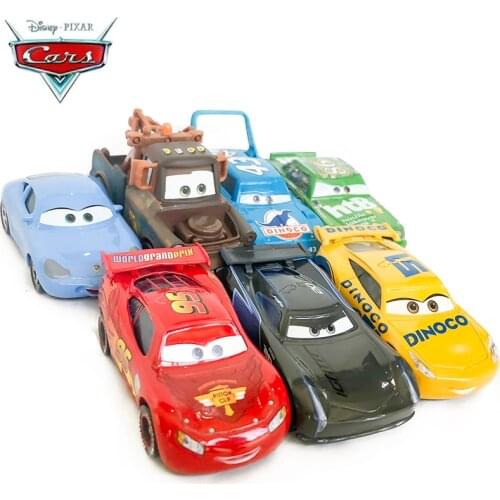 7PCS Disney Pixar Cars 3 Diecast McQueen Cruz Jackson Chick Hick Diecast Metal Alloy Model Cars Disney Car 1:55 Toy Kids Gift