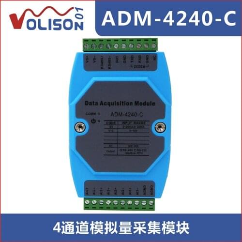 ADM-4240-C 4-channel analog acquisition 4-20mA analog signal to 485 0-10V AD analog input module