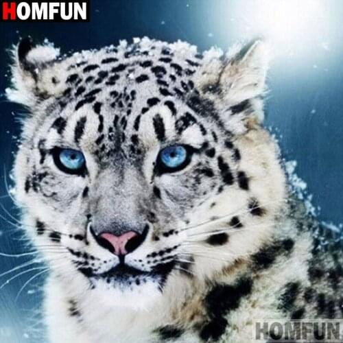 HOMFUN 5D DIY Diamond Painting "Animal leopard" Full Drill Resin Diamond Embroidery Cross Stitch Home Decor A19048