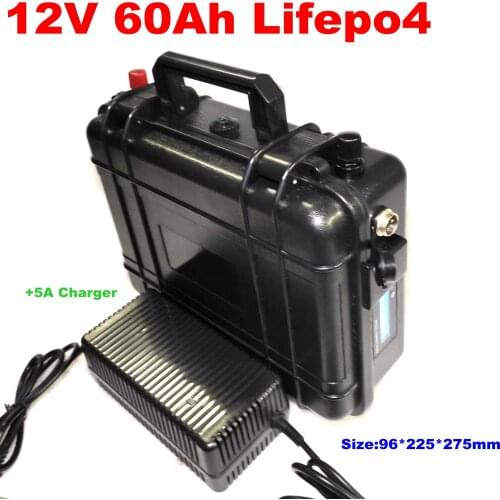 Maintenance-free Long life 750W 12V lifepo4 battery +5A Charger LED voltage display for Golf cart electric car ship motor LED EV