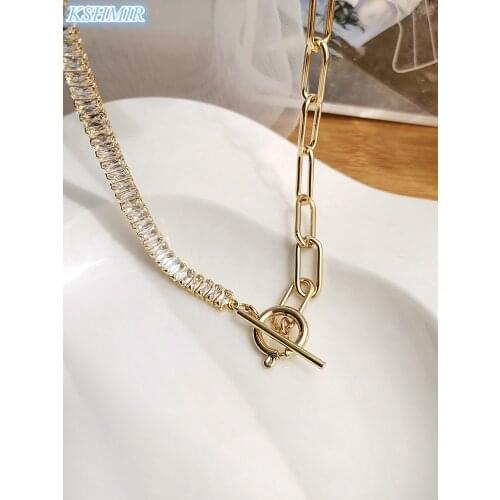 European and American classic double design zircon necklace INS style cold style choker 2021 new womens clavicle chain