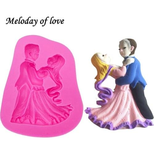 Boy and girl dancing mold cake fondant chocolate decorating tools silicone molds Sugar Craft Molds DIY Cake T0068