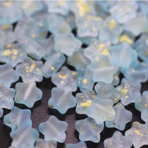 Hot Star Shape Glass Beads For New DIY Bracelet Necklace Glass Beads Materials Star 8mm Frosted beads Colorful Accessories