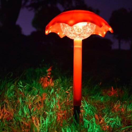 2PCS Mini Umbrella LED Solar Garden Light Outdoor Solar Lighting Control Waterproof ABS Solar Lawn Light Yard Lawn Decoration