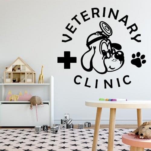Creative Veterinary Vinyl Wall Sticker Wall Decor For Pet Store Pet Hospital Decoration Wall Decals Sticker Murals