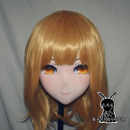 Rabbit 47) Handmade Female Resin Crossdress Pretty Girl Head Lolita Doll Mask Japanese Anime Cosplay Kigurumi Mask Crossdresser