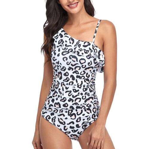 Swimwear Women Summer Bathing Suit Push-up Bikini Brazilian Beachwear Ruffle Leopard Print Swimsuit For Woman Bodysuit Monokini