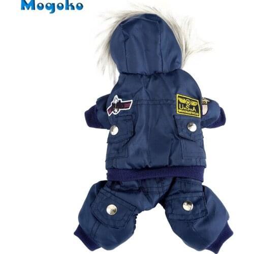 Mogoko Dogs Cats Kitten Puppy Thick Clothes Animal Hoodies Dog Pet Warm Winter Coat Jacket USA AIR FORCE Waterproof Puppy Clothe