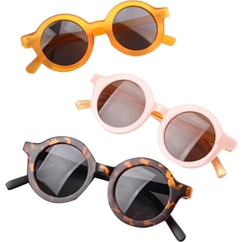 Summer Fashion Retro Round Kids Sunglasses Anti UV Protective Infant Silicone Safety Glasses For Children Girls Boys Eyewear