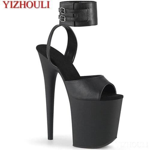 8 inch summer sandals, buckle bottoms, pole shoes for party clubs, model runway with 20 cm heels, dancing shoes