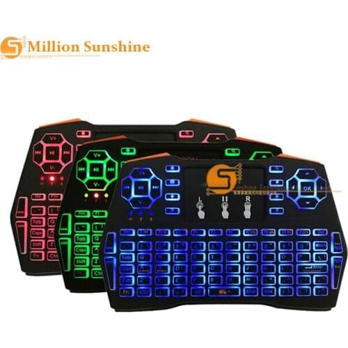 Multi Functional I8 Plus Mini Wireless Multi-touch Air Mouse Backlit Keyboard Touchpad Keypad for TV Box Computer Tablet