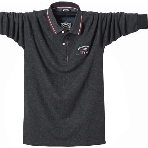 High Quality New Polo Shirt men Solid color 3D Embroidery Cotton Casual Polo Shirts mens Long sleeve polo shirt