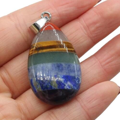 Natural Stone Drop-shaped Aura Healing Gem Lapis Lazuli Pendant Handmade Crafts DIY Necklace Sweater Chain Jewelry Gift Making