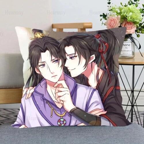 2020 New Mo Dao Zu Shi Anime Pillow Cover Bedroom Home Office Decorative Pillowcase Square Zipper Pillow case Satin Soft Cover