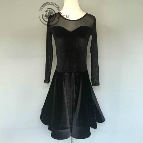 New style latin dance costume sexy gauze long sleeves latin dance dress for women latin dance compeition dresses A93 S-4XL