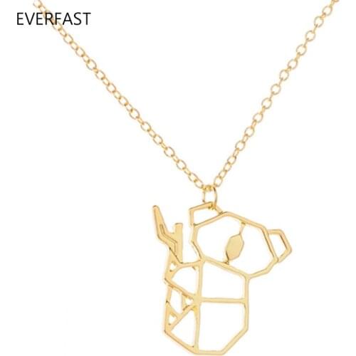 Wholesale 10pc/lot Origami Koala Bear Necklace Pendant Australian Animal Wildlife Jewelry Gift For Her