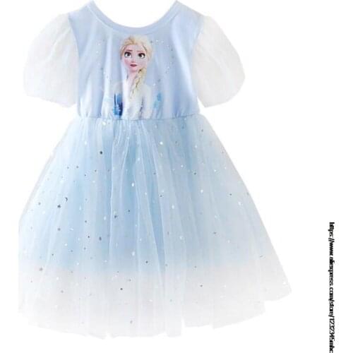 Disney Frozen 2 Girls Dresses Children Clothes Snow Queen Girl Birthday Party Vestidos Baby Princess Dress Anna Elsa Kids Dress