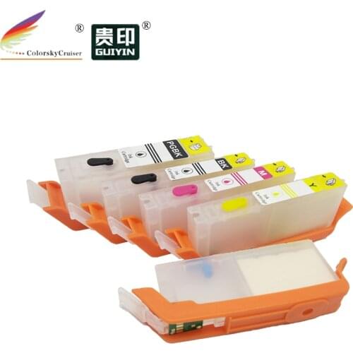 RCC470-5) refillable refill ink cartridge for Canon PIXMA MG6840 MG5740 MG 6840 5740 MG-6840 MG-5740 (five colors) BK BK C M Y
