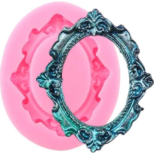 Retro Picture Frame Silicone Molds DIY Cupcake Topper Fondant Cake Decorating Tools Candy Polymer Clay Chocolate Gumpaste Moulds
