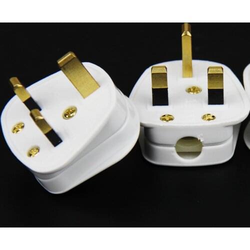 White 3 Pin UK Mains Top Plug 13A 13 AMP Appliance Power Socket Fuse Adapter Household,10 pcs