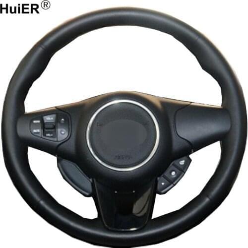 Hand Sewing Car Steering Wheel Cover Braid on the Steering-wheel Volant For Kia Carens 2013 2014 2015 2016 2017 2018 2019