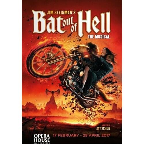 Bat Out Of Hell The Musical Silk Fabric Wall Poster Art Decor Sticker Bright